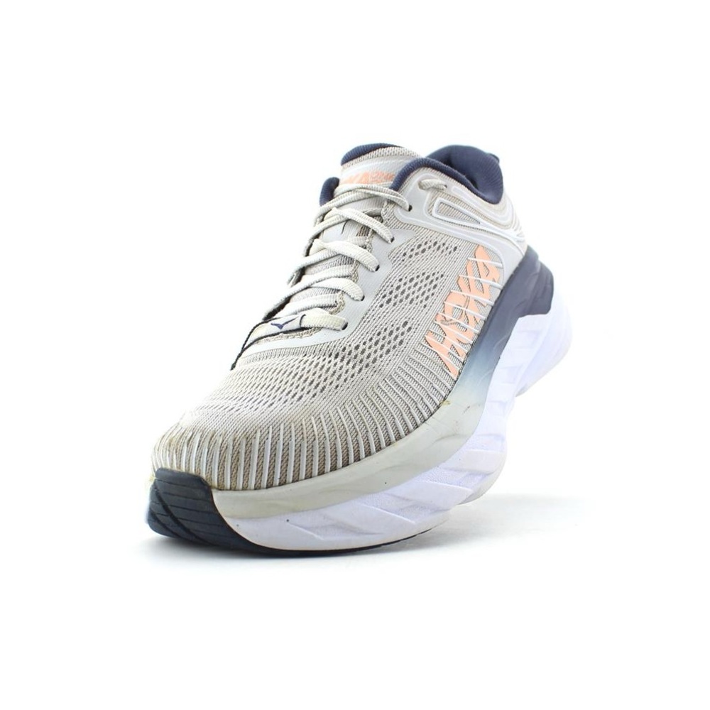 Hoka One One Women’s Bondi 7 Wide Running Shoe in Lunar Rock/Black Iris Mesh - Picture 10 of 13